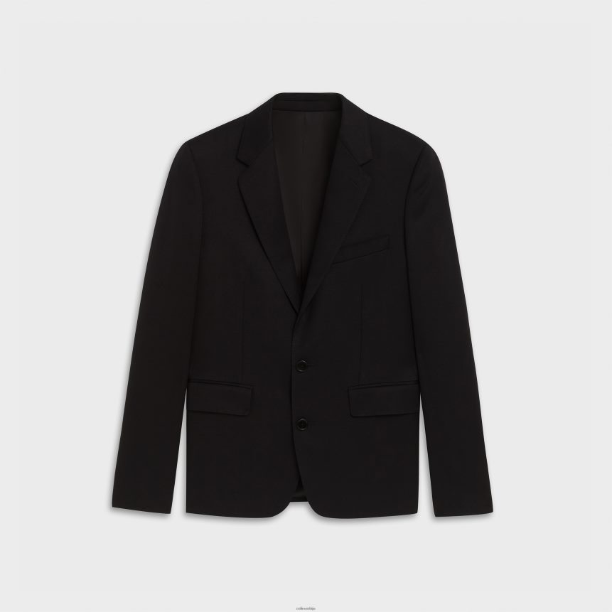 кратка јакна у граин де поудре ултра црна CELINE Z2BBHT1887 Одећа мушкарци