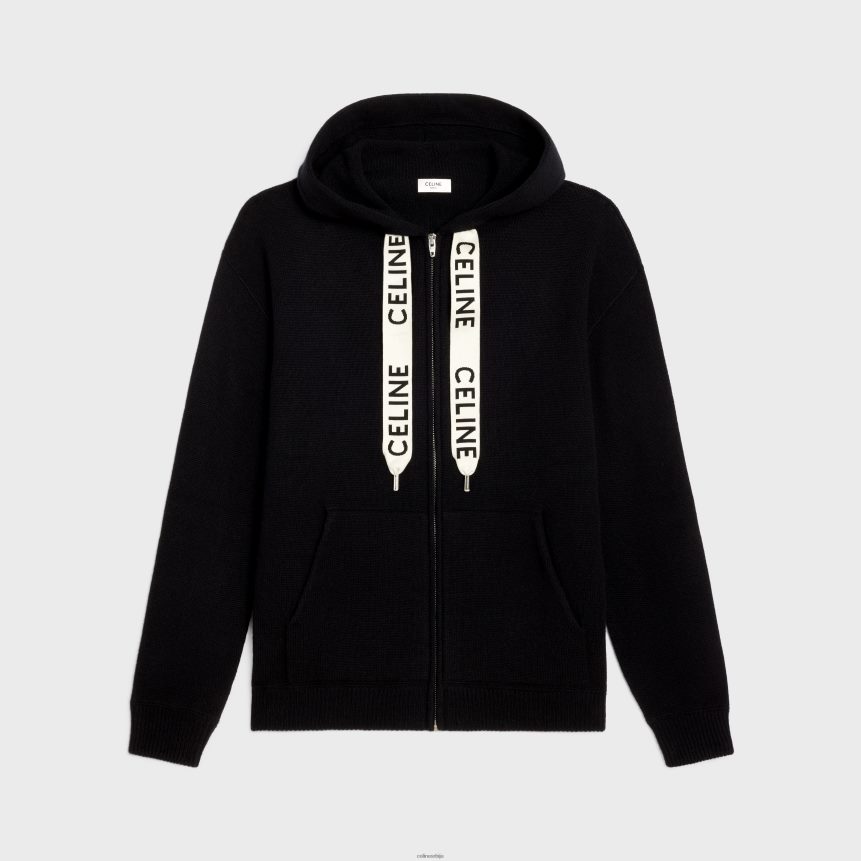 џемпер са капуљачом од вуне и кашмира црн CELINE Z2BBHT1989 Одећа мушкарци