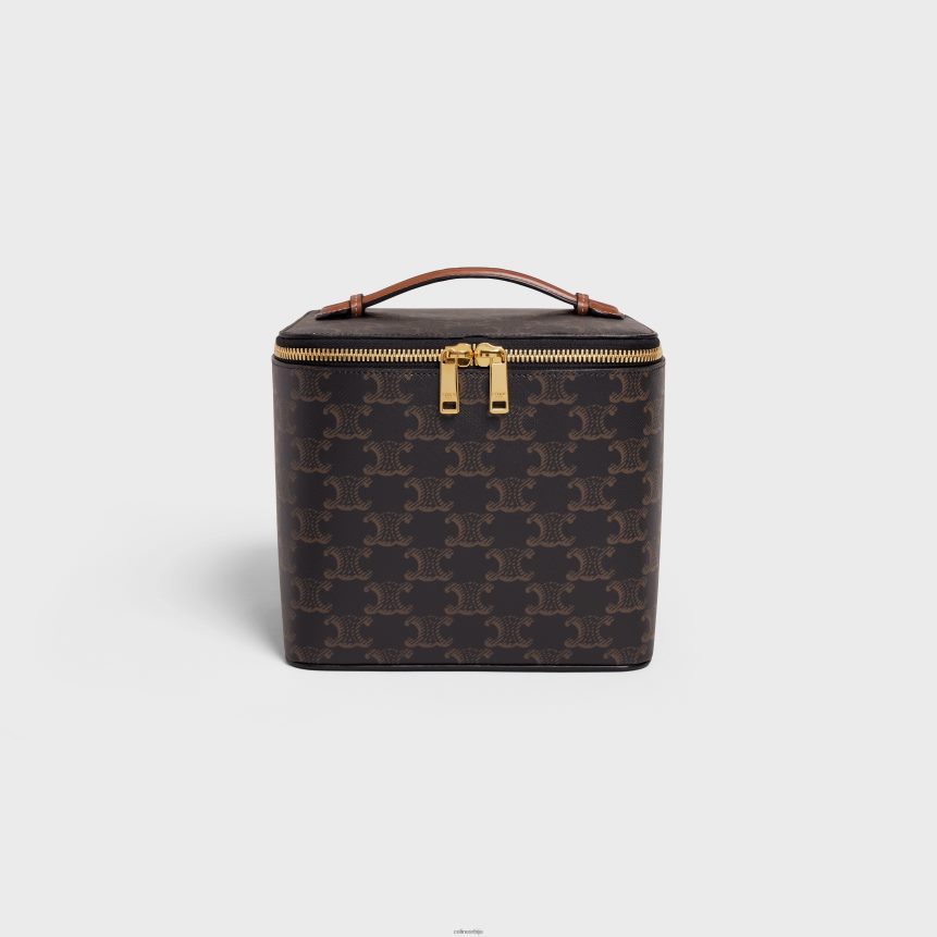 квадратна кофера од триомпхе платна и телеће коже тан CELINE Z2BBHT1485 Прибор мушкарци