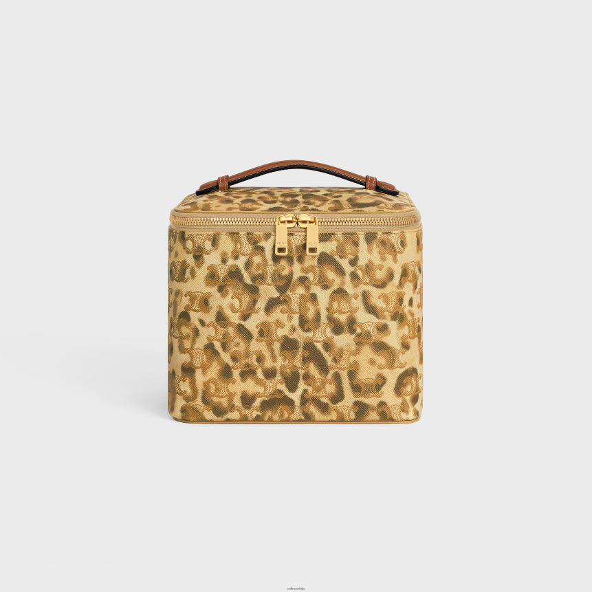 квадратна кофера од триомпхе платна са штампом и телећом кожом леопард CELINE Z2BBHT1566 Прибор мушкарци