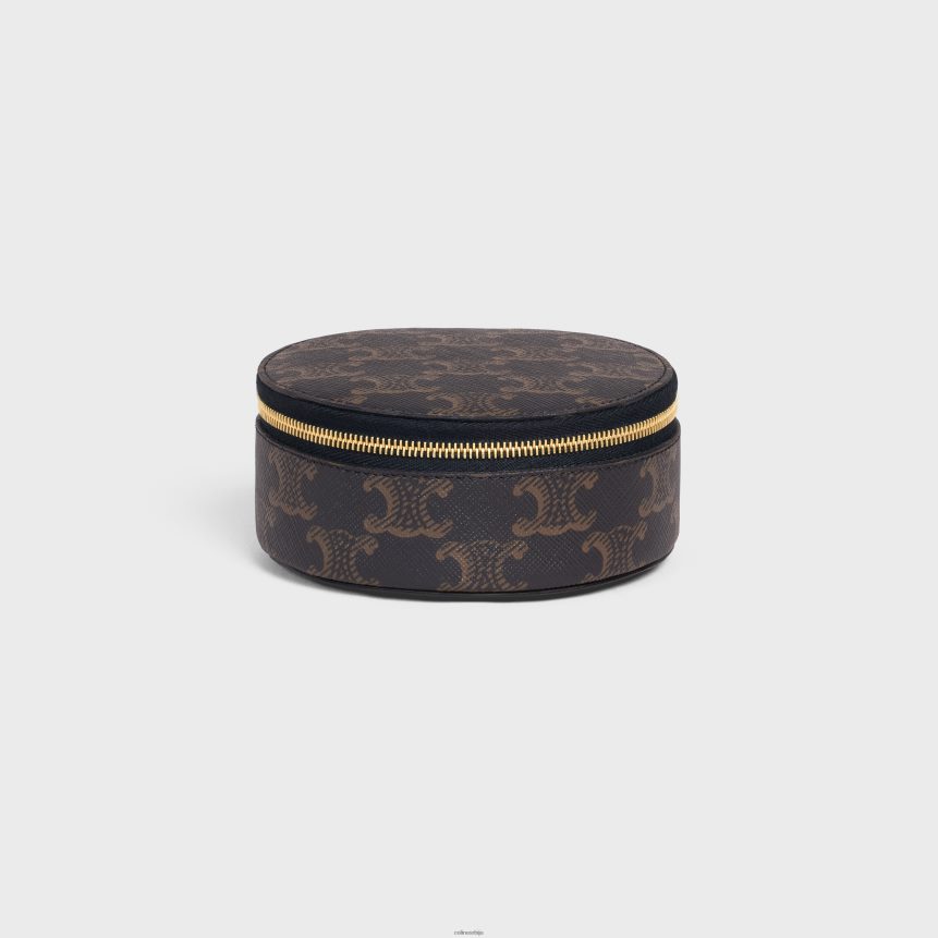 округла футрола са патентним затварачем од триомпхе платна и телеће коже тан CELINE Z2BBHT1592 Прибор мушкарци