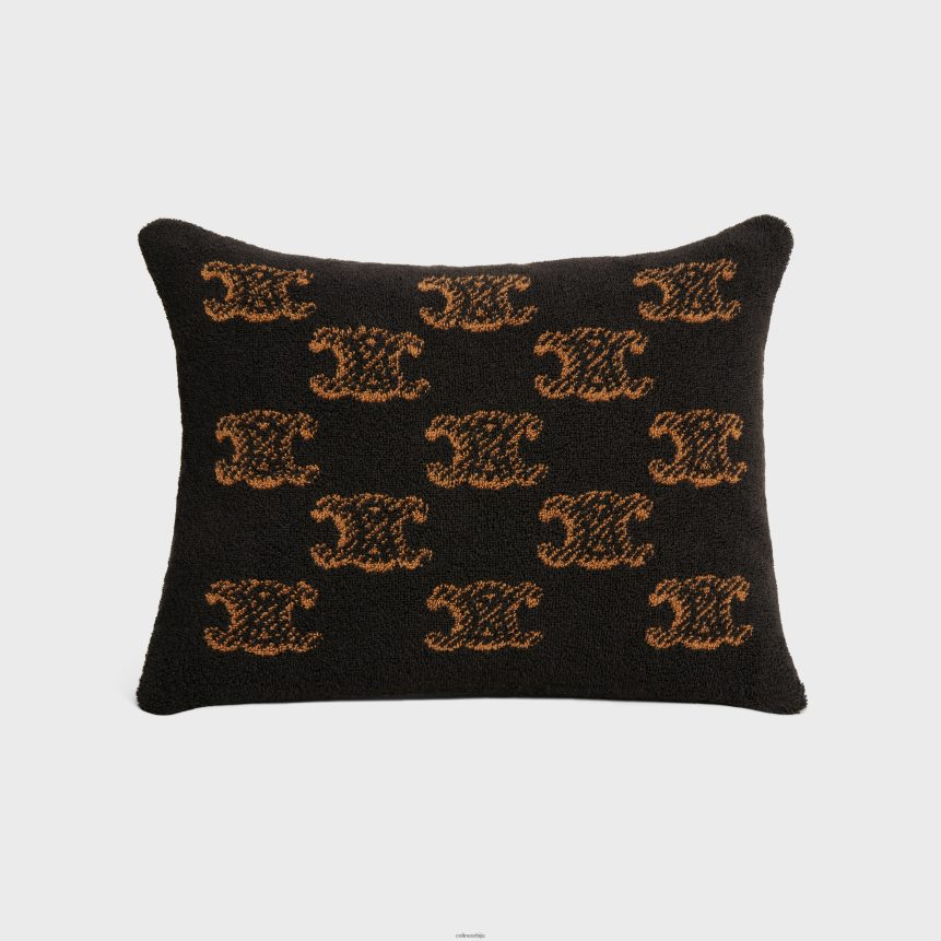 јастук за плажу од фротирног памука са монограмом браон / камила CELINE Z2BBHT1690 Прибор мушкарци