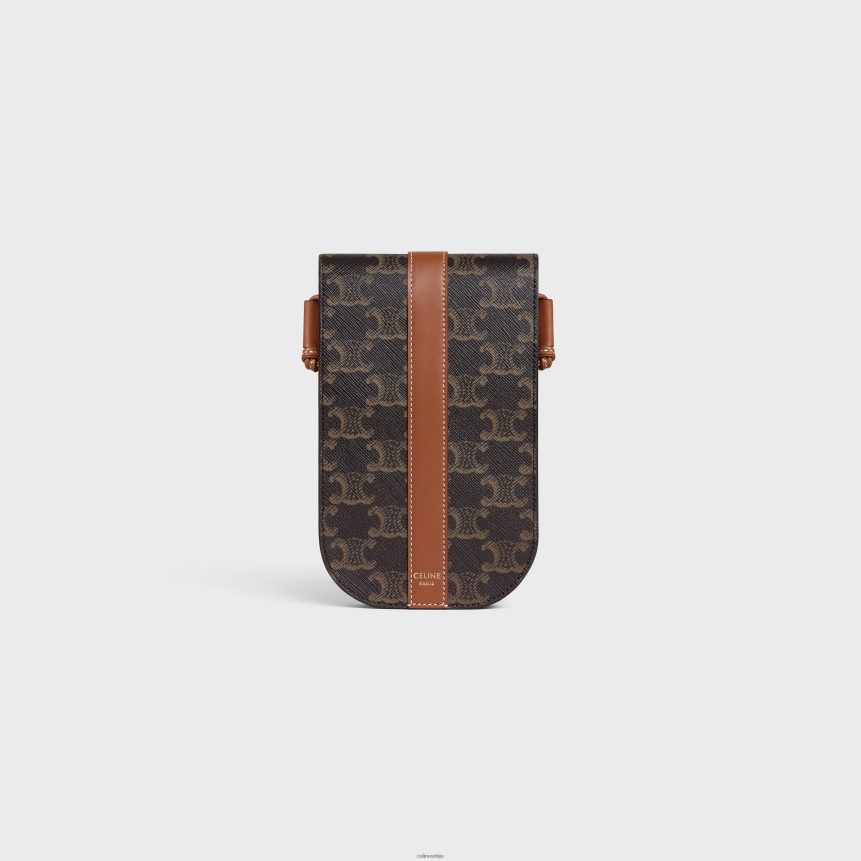 торбица за телефон од триомпхе платна и телеће коже тан CELINE Z2BBHT2141 Прибор мушкарци
