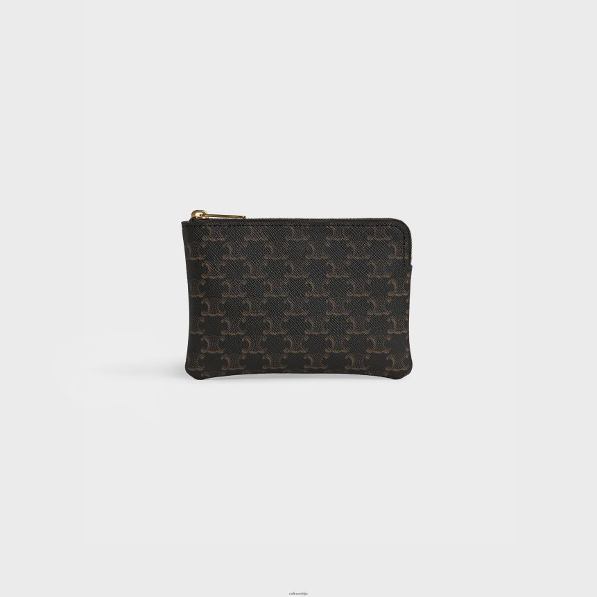 Торбица за новчиће и картице у триомпхе платну црн CELINE Z2BBHT503 Прибор мушкарци