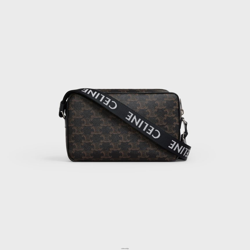 средња торба за глас у тријумф платну црн CELINE Z2BBHT2089 Прибор мушкарци