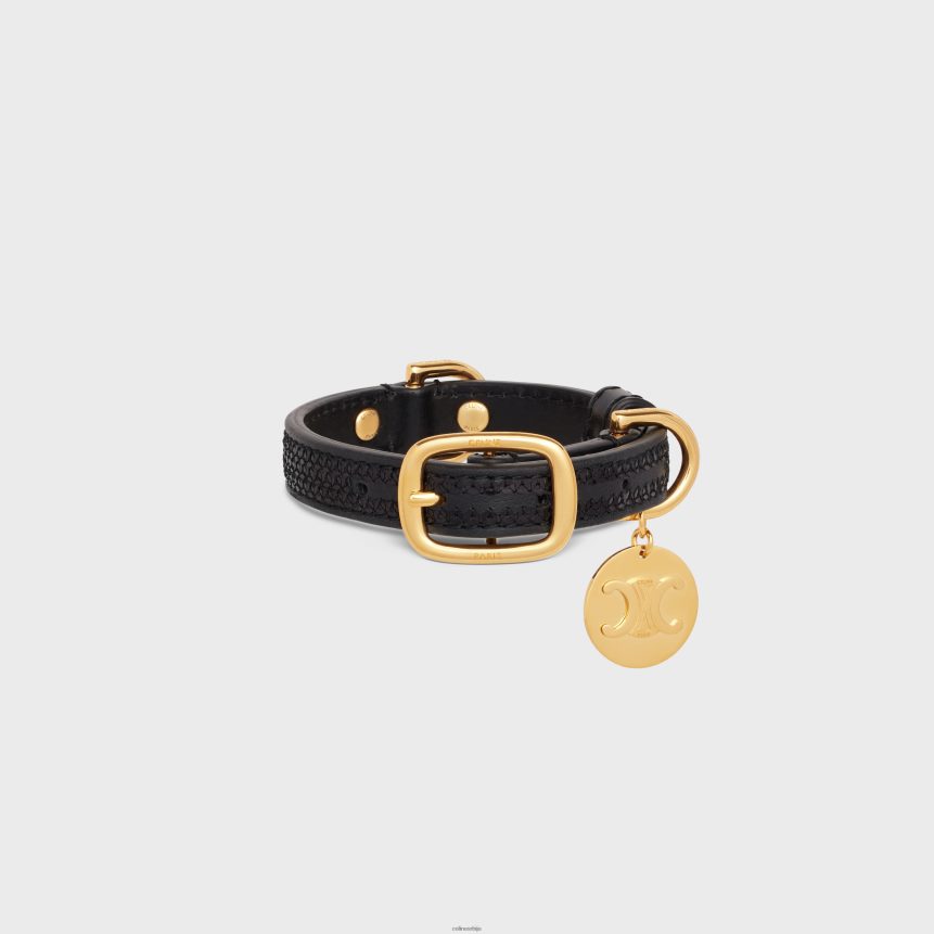 нано екстра танка огрлица за псе од шљокица и телећег сина црн CELINE Z2BBHT1720 Прибор мушкарци